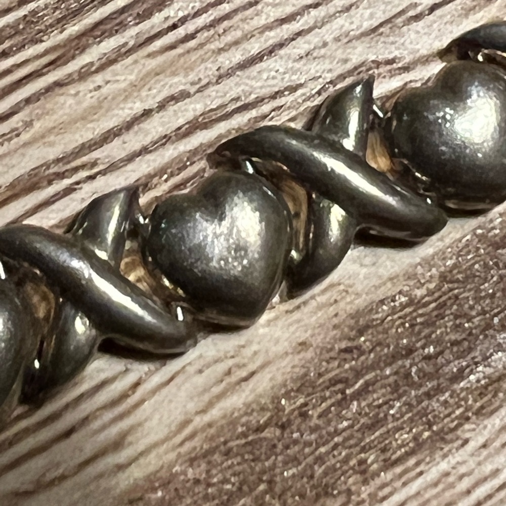 Vintage hugs and kisses tennis bracelet sterling